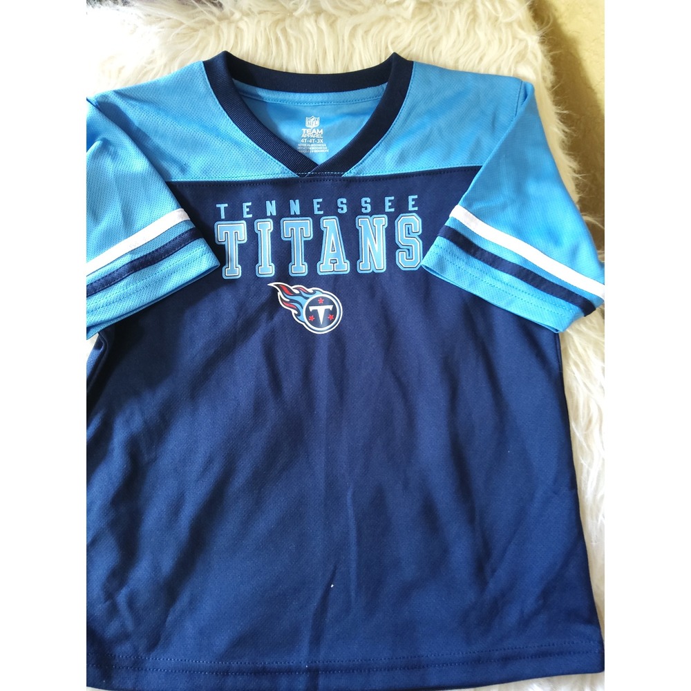 NFL Team Apparel Tennessee Titans Toddler Jersey Shirt Blue Size 4T